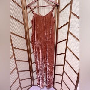 Lou & Grey deep apricot velvet jumpsuit size M